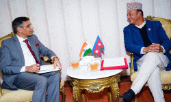 ऊर्जामन्त्री खड्कासँग भारतको विदेश मन्त्रालयका अतिरिक्त सचिवको शिष्टाचार भेट