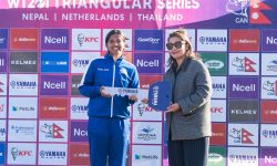 महिला टी-२० आई त्रिकोणीय क्रिकेट श्रृंखलाकी उत्कृष्ट खेलाडलाई यामाहा रेजेडआर १२५