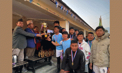 जिल्ला स्तरीय भलिबल प्रतियोगिताको उपाधि मेलम्ची–७ दुवाचौरलाई