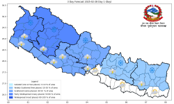 देशका अधिकांश भागमा बदली हुने