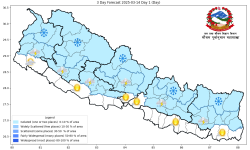 देशका अधिकांश भागमा आज मौसम सफा रहने