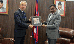 श्रममन्त्री भण्डारीसँग जापानी राजदूतको शिष्टाचार भेट