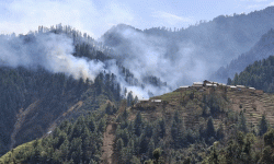 काभ्रेको गोरखनाथ वनमा लागेको डढेलो नियन्त्रण बाहिर