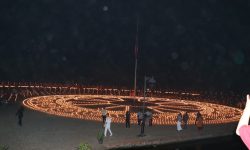 विश्व शान्तिको कामना गर्दै लुम्बिनीमा सात हजार दीप प्रज्ज्वलन