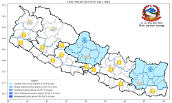 देशका अधिकांश भागमा मौसम सफा रहने पूर्वानुमान