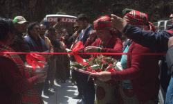 ट्रयाक खोलिएको २२ वर्षपछि मनाङमा सार्वजनिक बस सेवा सुरू