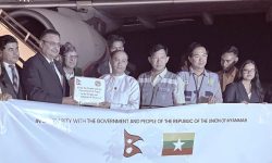 नेपालद्वारा म्यानमार सरकारलाई २७ टन राहत प्रदान