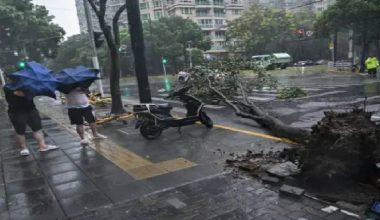 साङ्घाईमा आँधीका कारण करीव तीनलाख मानिसलाई सुरक्षित स्थलमा सारियो