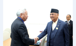 प्रधानमन्त्री ओलीसँग अध्यक्ष लिम्बुननको शिष्टाचार भेट