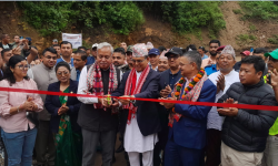 भौतिक पूर्वाधारमन्त्रीद्वारा बेलिब्रिज उद्घाटन