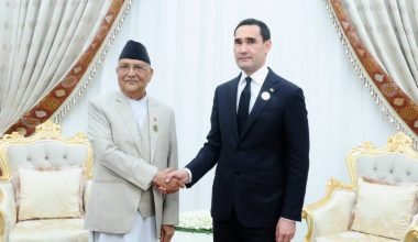 प्रधानमन्त्री र तुर्कमेनिस्तानका राष्ट्रपतिबीच भेटवार्ता