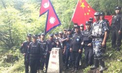 सशस्त्र र चिनियाँ प्रहरीको संयुक्त टोलीद्वारा सीमास्तम्भ निरीक्षण