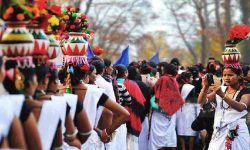 Tharus celebrating Aatwari festival today