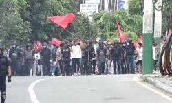 अमेरिकी विकास सहयोग मिलेनियम च्यालेन्ज कर्पोरेसनविरुद्ध विप्लवकाे प्रदर्शन