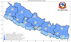 Monsoon gaining strength with influence of water vapor-rich air