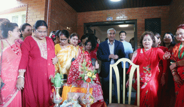 सभापति देउवा निवासमा मनाइयो गौरा पर्व