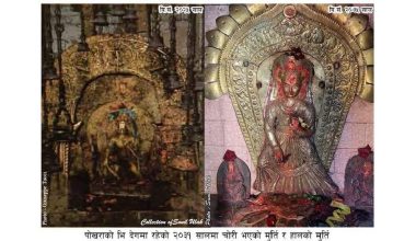 पोखराको भीमसेन टोलको मन्दिरमा रहेको भिँ द्यःको मूर्ति