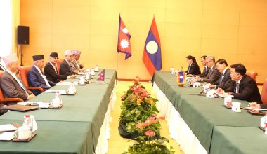 प्रधानमन्त्री ओली र लाओ जनप्रजातान्त्रिक गणतन्त्रका राष्ट्रपतिसुसौलिथ बीच भेटवार्ता