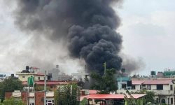 बालकोटस्थित ओली निवासमा आगजनी