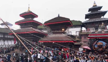 वसन्तपुर दरबार क्षेत्रमा इन्द्रध्वजोत्थान