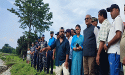 गृहमन्त्रीद्वारा बाढी प्रभावित क्षेत्रको स्थलगत अवलोकन