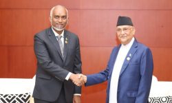 प्रधानमन्त्री ओली र माल्दिभ्सका राष्ट्रपति मिज्जुबीच भेटवार्ता