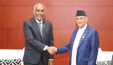 प्रधानमन्त्री ओली र माल्दिभ्सका राष्ट्रपति मिज्जुबीच भेटवार्ता