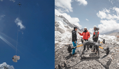 सगरमाथाको फोहर संकलनमा ड्रोनको प्रयोग