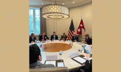 अर्थमन्त्री खनालद्वारा अमेरिका चेम्बर अफ कमर्सको बिजनेस डायलगलाई सम्बोधन