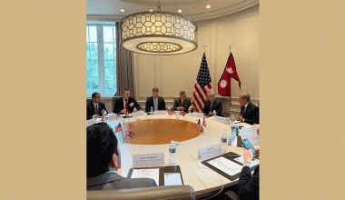 अर्थमन्त्री खनालद्वारा अमेरिका चेम्बर अफ कमर्सको बिजनेस डायलगलाई सम्बोधन