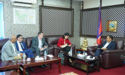 मन्त्री घिसिङ र युएनडिपीका प्रतिनिधिबीच भेट