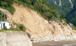 Temporary road being constructed on damaged BP Highway