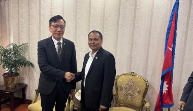 मन्त्री घिसिङसँग नेपालका लागि कोरियाका राजदूतको शिष्टाचार भेट