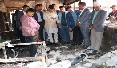 एमाले अध्यक्ष ओलीद्वारा बालकोटस्थित निवास अवलोकन