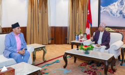 राष्ट्रपति पौडेलसँग अध्यक्ष दाहालको भेटर्वार्ता