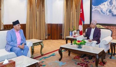 राष्ट्रपति पौडेलसँग अध्यक्ष दाहालको भेटर्वार्ता