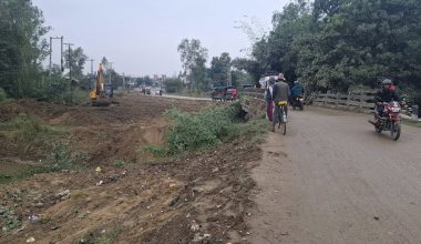 नेपालगञ्ज-गुलरिया सडकमा चार ‘लेन’को पुल निर्माण हुँदै