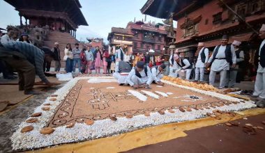 नेवार समुदयाले मनाए सकिमना पुन्ही, टोलटोलमा अन्नका आकृति र दाफा भजन