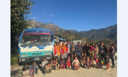 मल्कवाङमा पहिलोपटक बस पुग्यो