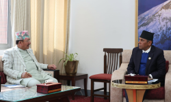 माघ ११ गते हुने राष्ट्रियसभा निर्वाचनको तयारी बारे दाहालसँग प्रमुख निर्वाचन आयुक्त भण्डारीको छलफल