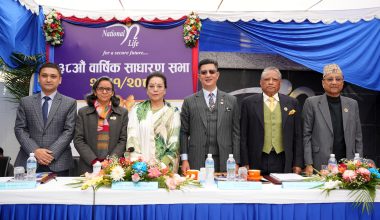 नेशनल लाईफ इन्स्योरेन्सको ३८औं वार्षिक साधारणसभा सम्पन्न