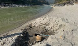 त्रिशूली किनारमा बालुवाले पुरिएको अवस्थामा भेटियो बस