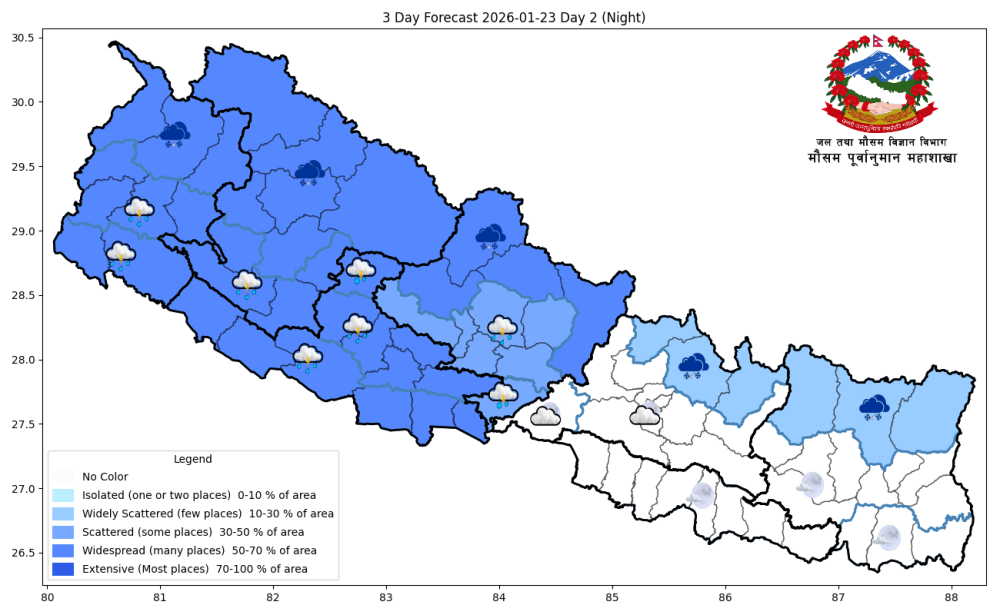 शुक्रबारदेखि मौसम बदली हुने