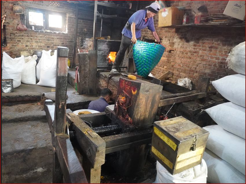 खोकनामा अझै पेलिन्छ तेल : तीन सय वर्षे काठको कोलले धानेको परम्परा