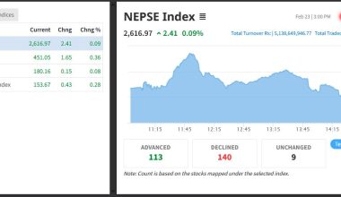 नेप्सेमा झिनो अंकले सुधार, दुई अंकले बढ्दा पाँच अर्ब १३ करोडको सेयर किनबेच