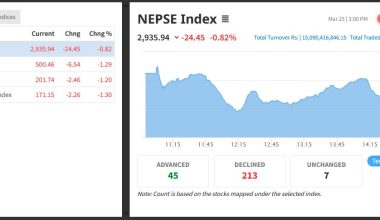 सेयर बजारको लगातारको उकालो यात्रामा ब्रेक, २४ अंकले घट्दा १५ अर्ब नौ करोडको सेयर कारोबार