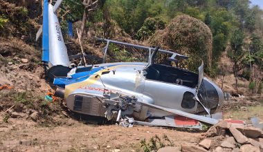 दुर्घटनामा परेको हेलिकप्टरका घाइतेको उद्धार