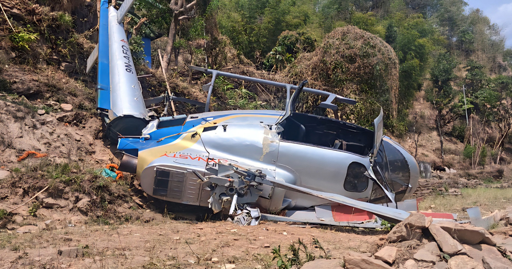 दुर्घटनामा परेको हेलिकप्टरका घाइतेको उद्धार