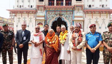 प्रधानमन्त्री कार्कीद्वारा जानकी मन्दिरमा दर्शन तथा पूजाआराधना