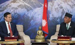 राष्ट्रिय सभा अध्यक्ष दाहालसँग नवनियुक्त चिनियाँ राजदूत चाङको शिष्टाचार भेट